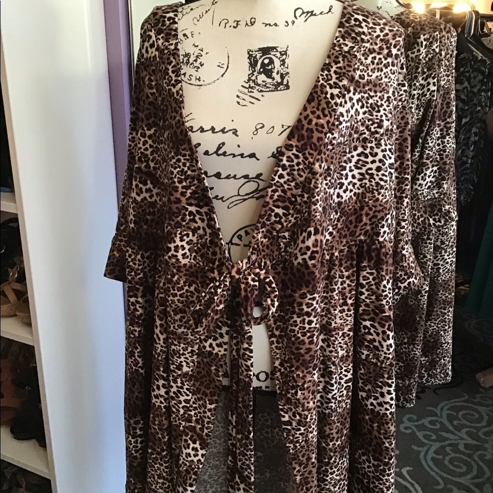 Melissa Masse Leopard Jacket Cardigan Robe XL